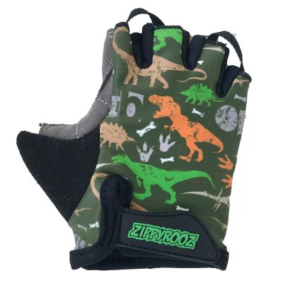 ZippyRooz Toddler & Little Kids Bike Gloves for Balance and Pedal Bicycles for Ages 1-8 Years Old. 8 Designs for Boys & Girls (Dinosaurs, Little Kids XL (7-8))