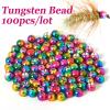 ANGLER DREAM Fly Tying Beads 100 PC/LOT Tungsten Beads Nymph Head Ball Fly Tying Materials 8 Sizes 5 Colors (Rainbow, 3.15mm,100pcs) view 2