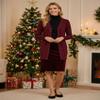 MEROKEETY Women's 2026 Spring Long Sleeve Cardigan Sweater Lightweight Snap Button Down Open Front Casual Outfit, Wine, XL view 4