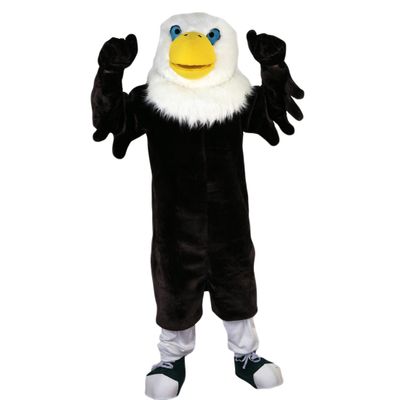 Black Eagle White head Cartoon Costume Mascot Plush with Mask for Adult Cosplay Party Halloween Dress Up