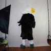 Black Eagle White head Cartoon Costume Mascot Plush with Mask for Adult Cosplay Party Halloween Dress Up view 4