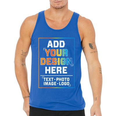 Men Custom Tank Top Add Your Text Personalized Men Tank Tops Royal