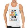 Men Custom Tank Top Add Your Text Personalized Men Tank Tops White view 1