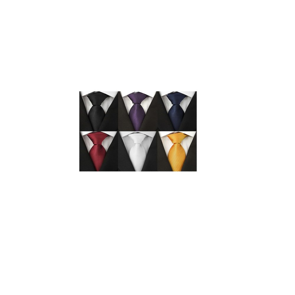 Adulove Men's Necktie Classic Silk Tie Woven Jacquard Neck Ties 6 PCS