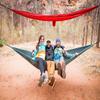 Grand Trunk TrunkTech Single Hammock - One Person Camping, Portable, and Travel Hammock - Nylon and Weather-Proof - Strap to Trees, Red with Navy Trim view 4