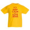 lepni.me Kids T-Shirt Love Jesus Christ, Christian Religion - Easter, Resurrection, Nativity, Religious Gift Ideas (1-2 Years Yellow Red) view 1
