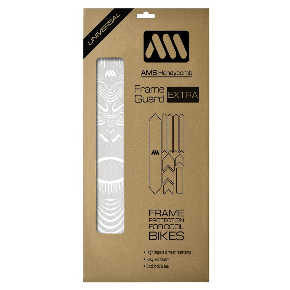 All Mountain Style Bike Frame Protector Extra - Universal Fit, 10-Piece Set for Down Tube, Chainstay, Cable Wear, High-Impact Honeycomb PVC
