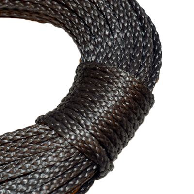 CBKnot 7/64in 100', 200' or 300' Hanks Coated Blue, Green, Black, Silver, Orange, Red or Yellow dyneema Fiber 1400 lb. Approx tensile Strength (50 ft. Hank, Black)