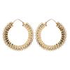 81stgeneration Women's Gold Tone Brass 60mm Large Indian Dotwork Patterned Mandala Hoop Earrings view 1