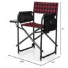 ONIVA - Outdoor Directors Chair with Side Table - Beach Chair for Adults - Camping Chair with Table,Red/Black Buffalo Plaid view 3