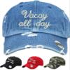 ALLNTRENDS Adult Dad Hat Vacay All Day Embroidery Vacation Cap Hot Summer Hat (Medium Denim) view 2