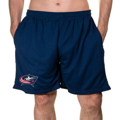 Calhoun NHL Men's Team Logo Air Mesh Shorts (Columbus Blue Jackets, Medium)