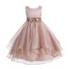 ekidsbridal Wedding Asymmetric Ruffles Satin Organza Flower Girl Dress Sequin 012s 6 view 1