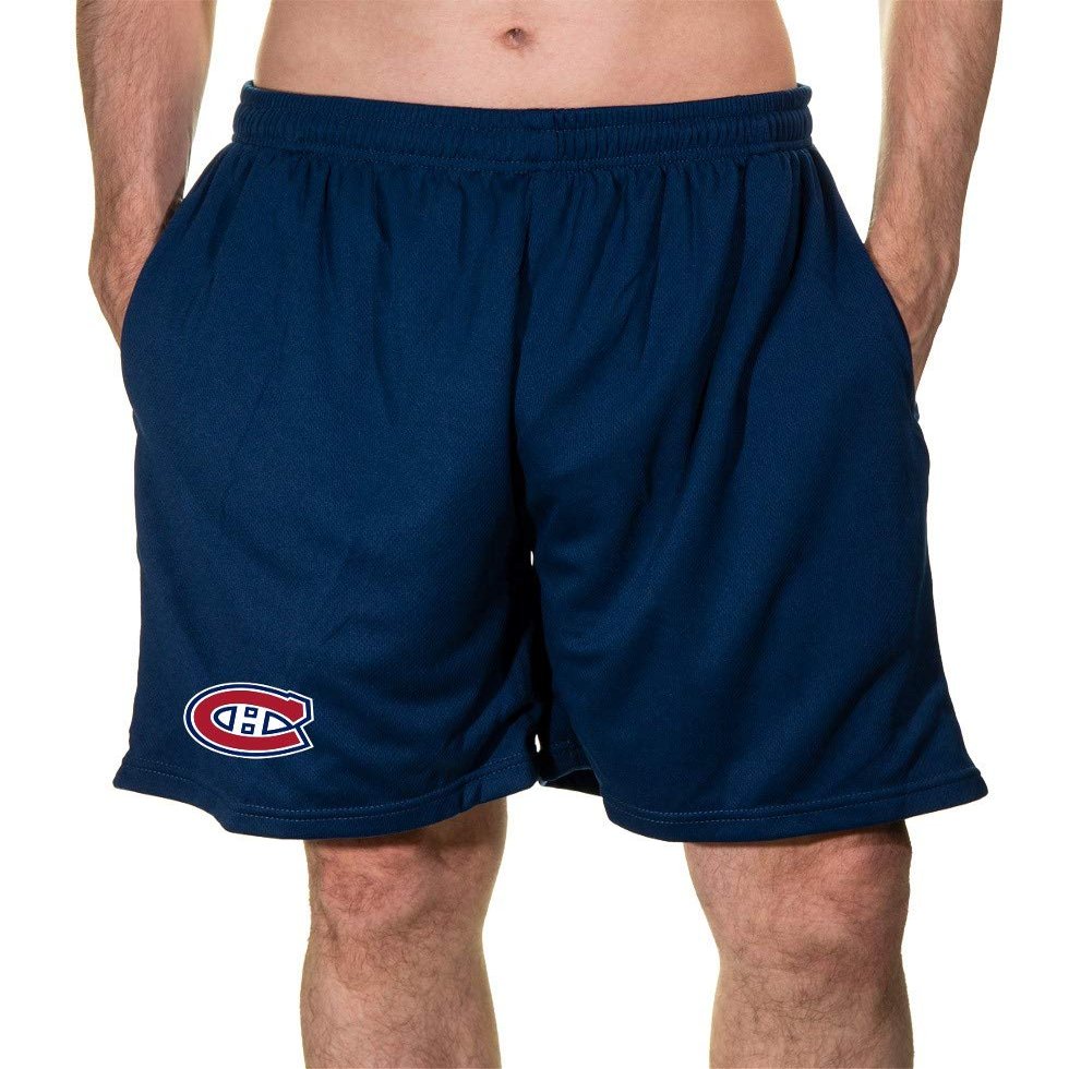 Calhoun NHL Men's Team Logo Air Mesh Shorts (Montreal Canadiens, Large)