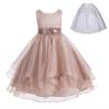 ekidsbridal Wedding Ruffles Organza Flower Girl Dress Sequin Toddler Pageant Free Petticoat 012s view 1