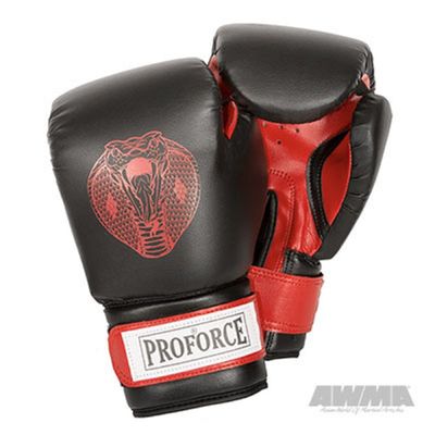 Pro Force Leatherette Boxing Gloves with White Palm (Red Cobra, 12 oz.)
