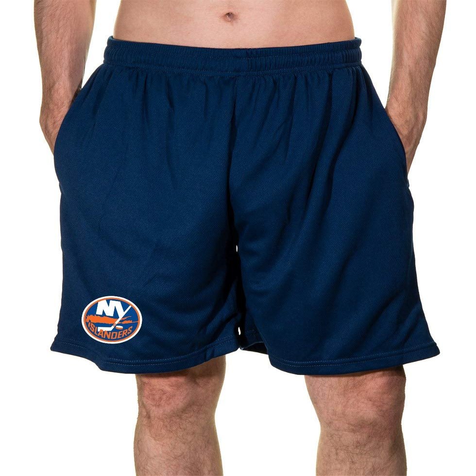 Calhoun NHL Men's Team Logo Air Mesh Shorts (New York Islanders, Large)