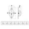 4x Pad Eye Diamond Shape Marine Rigging 316SS view 2