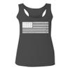 0006. Vintage USA United States of America American Patriotic Proud Flag Style Women's Tank Top Racerback (Characol, Large) view 1