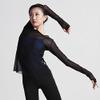 117120107 Pull on Mesh Ballet Dance Tops (L170, Black) view 3