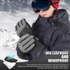 MCTi Ski Gloves,Winter Waterproof Snowboard Snow 3M Thinsulate Warm Touchscreen Cold Weather Women Gloves Wrist Leashes Grey Small view 2