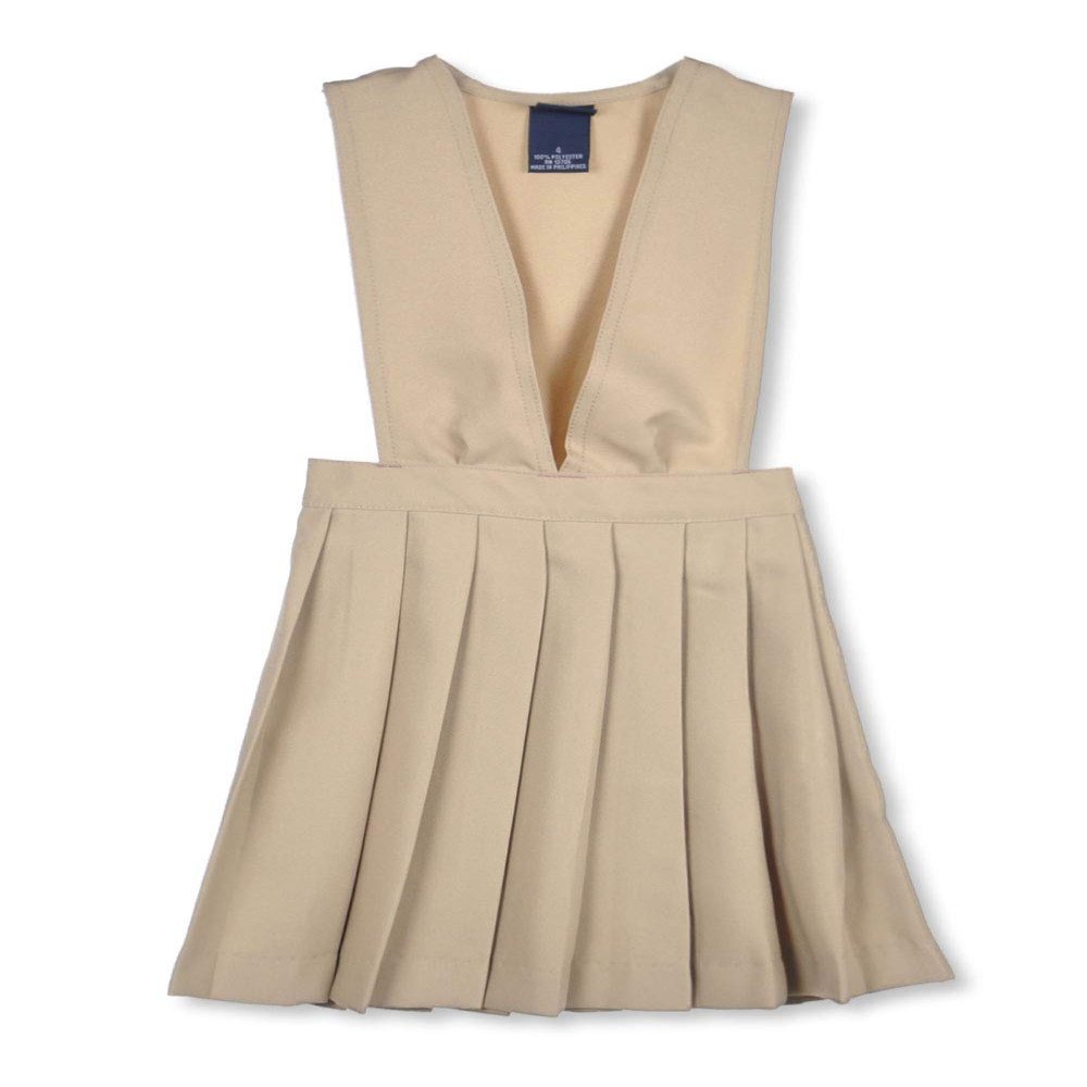French Toast Big Girls' Stacy V-Neck Wide Strap Jumper (Sizes 7-20) - Khaki