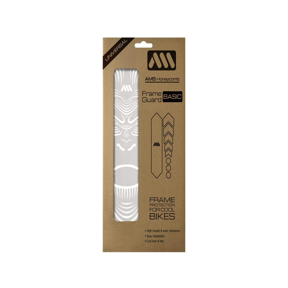 All Mountain Style AMSFG1WHAP Honeycomb High Impact Frame Guard Basic Protects Your Bike from Scratches and dings, White/Ape