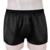 Agoky Men's Silk Satin Classic Boxer Briefs Underwear Trunks Summer Sports Panties Underpants Black X-Large (Waist 35.0"-55.5") view 3