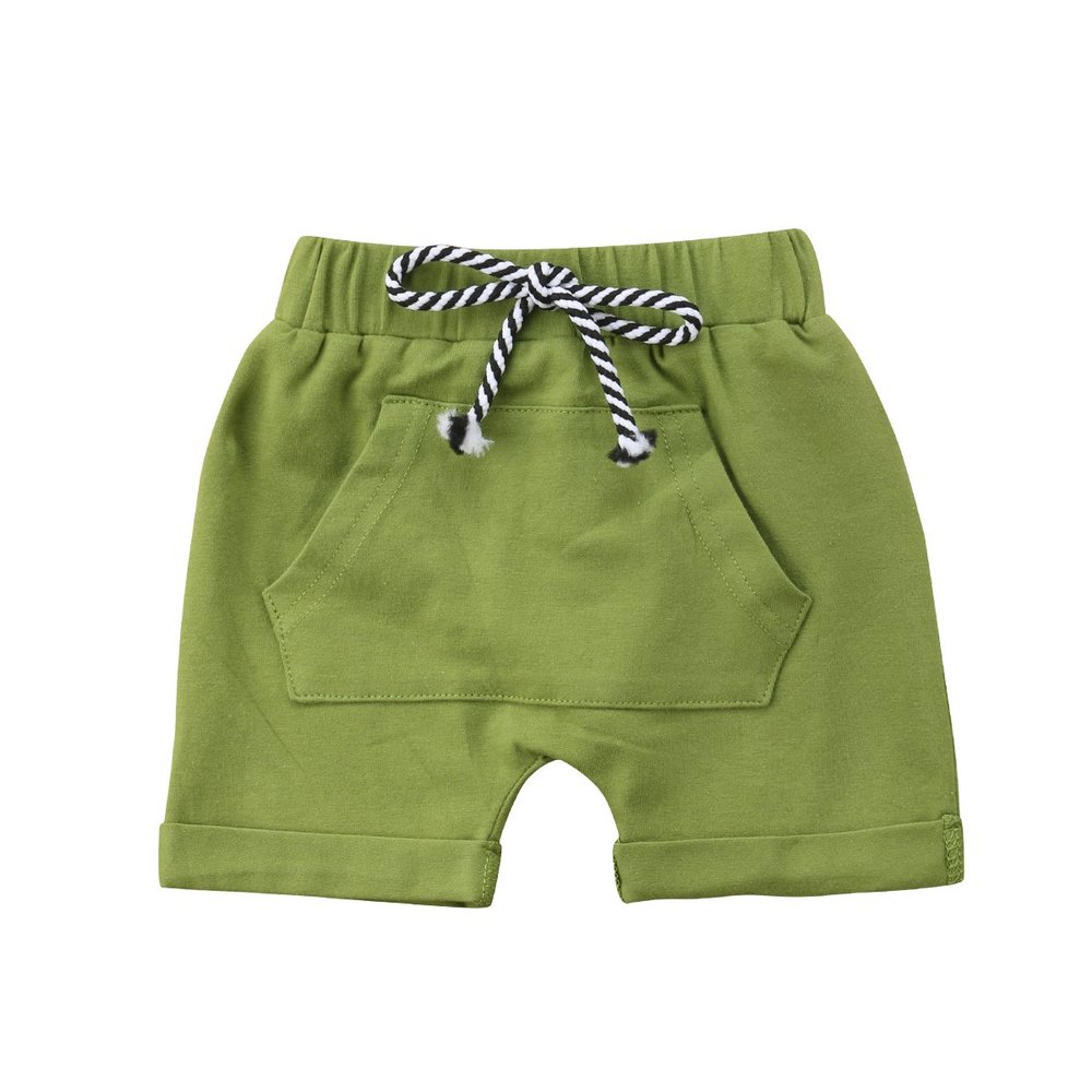 Lamuusaa Toddler Baby Kid Boy Big Pocket Summer Fashion Casual Shorts Trouser Sport Pants (24M, Green)