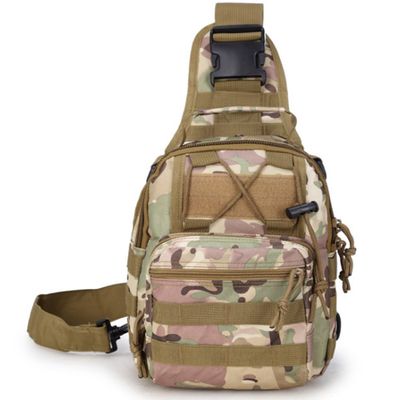 Rullar Small Hiking Daypack Sling Chest Bag Multifunctional Shoulder Messenger Crossbody Backpack Camping Pack CP Camouflage