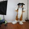 Brown Dog Husky Cartoon Costume Mascot Plush with Mask for Adult Cosplay Party Halloween Dress Up view 3