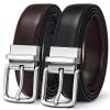 BULLIANT Men's Belt,Reversible Belt Adjustable For Gift Men 1.25-Cut For Fit-2 Sides in 1 Belt(Not 2)(Black/Antique Coffee,48"-50" Waist Adjustable) view 1