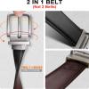 BULLIANT Men's Belt,Reversible Belt Adjustable For Gift Men 1.25-Cut For Fit-2 Sides in 1 Belt(Not 2)(Black/Antique Coffee,48"-50" Waist Adjustable) view 2