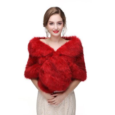 Adonis Pigou Bridal Wraps Shawls Faux Fur Ladies' Stoles Cape Shrug for Bride Wedding