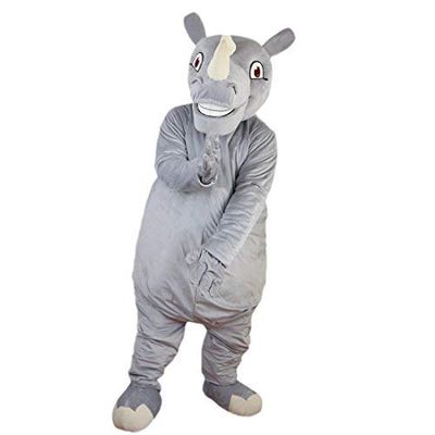 Grey Rhinocero Mascot Costume Cartoon Character Adult Sz Real Picture