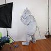 Grey Rhinocero Mascot Costume Cartoon Character Adult Sz Real Picture view 3