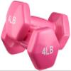 Amazon Basics Vinyl Coated Dumbbell Hand Weights, 4 Pounds, Pair, Pink view 1
