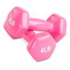 Amazon Basics Vinyl Coated Dumbbell Hand Weights, 4 Pounds, Pair, Pink view 2