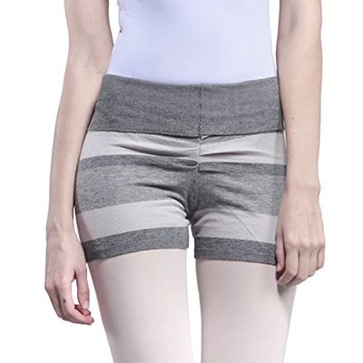 117146017 Wide Stripe Joint Dancing Training Short Pants (Free Size, Gray)
