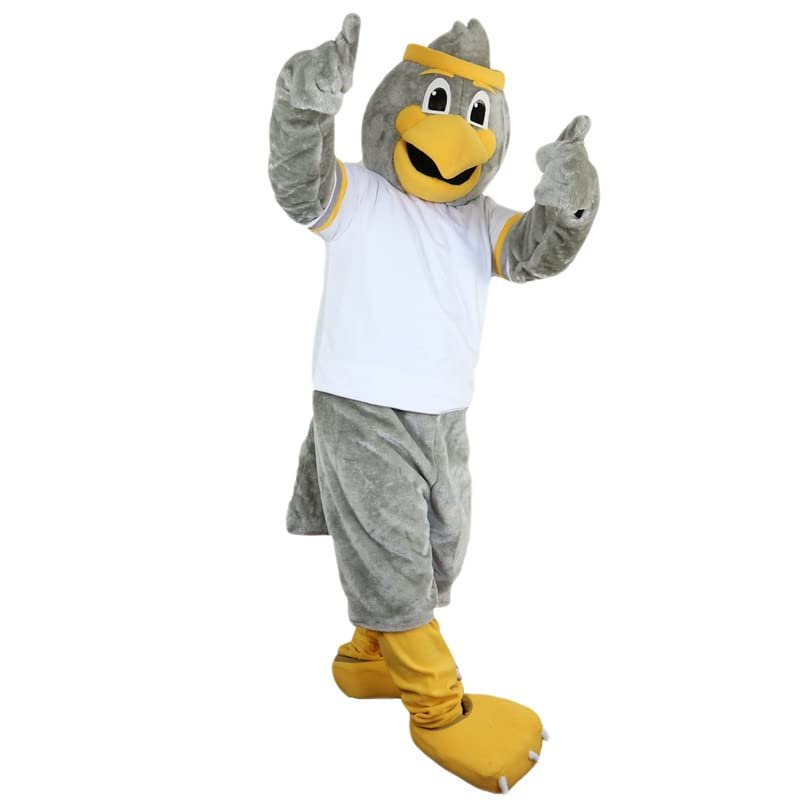 Grey Eagle Bird Cartoon Costume Mascot Party Halloween Dress Up for Adult Cosplay