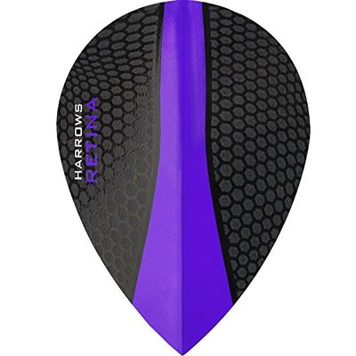Harrows Retina Dart Flights - 100 Micron - Extra Strong - Pear - 1 Set (3) (Purple)