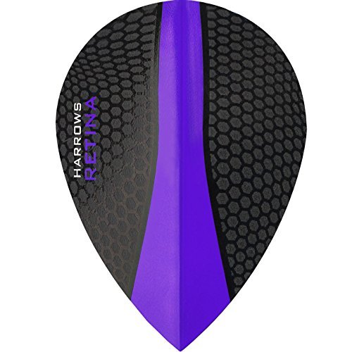 Harrows Retina Dart Flights - 100 Micron - Extra Strong - Pear - 1 Set (3) (Purple)