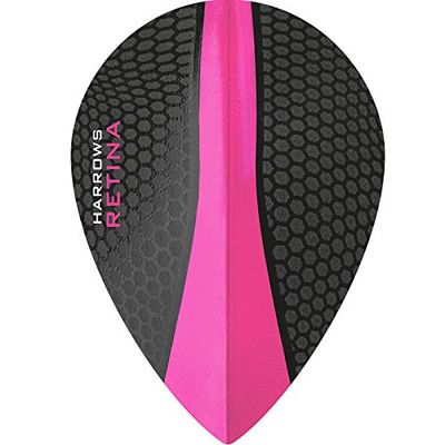 Harrows Retina Dart Flights - 100 Micron - Extra Strong - Pear - 1 Set (3) (Pink)