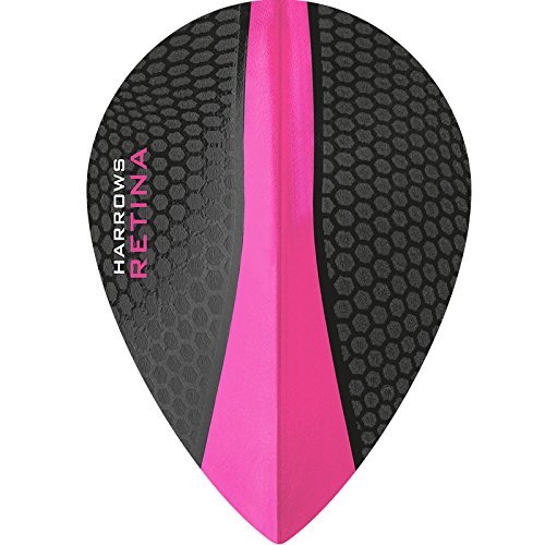 Harrows Retina Dart Flights - 100 Micron - Extra Strong - Pear - 1 Set (3) (Pink)