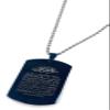 Al-Ameen Ayatul Kursi Quran Stainless Steel Pendant Necklace w/Metal LInk Chain AMN097 Islamic Arab Muslim Fashion Jewelry (Blue) view 1