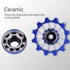 12 Speed Wheel,Bike Wheel, Wheels Pulley Road Mountain ycle Rear Derailleur Pulley Roller Wheel Aluminum Alloy Ceramic Pulley Wheel for 7/8/9/10 Speed Bike(Blue) view 2