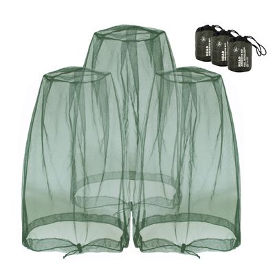 Anvin Mosquito Head Mesh Nets Gnat Face Netting for No See Ums Insects Bugs Gnats Biting Midges from Any Outdoor Activities, Works Over Most Hats (3pcs, Navy Green)