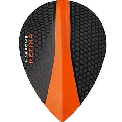 Harrows Retina Dart Flights - 100 Micron - Extra Strong - Pear - 1 Set (3) (Orange)