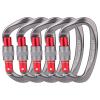 Locking Carabiner - 25kN 5600lb Climbing Carabiner Screw Gate D Shape Carabiner Grey (Pack of 5) view 1