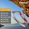 Locking Carabiner - 25kN 5600lb Climbing Carabiner Screw Gate D Shape Carabiner Grey (Pack of 5) view 2